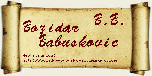 Božidar Babušković vizit kartica